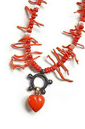 Korallen-Herz, rhodiniertes Sonnenrad