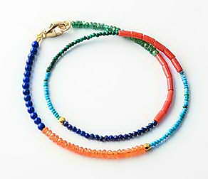 Armband-bunt, Gelbgoldperle